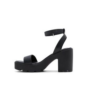 Chunky Velcro strap platform heeled sandals